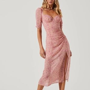 NWT Astr the Label Front Slit Milkmaid Dress